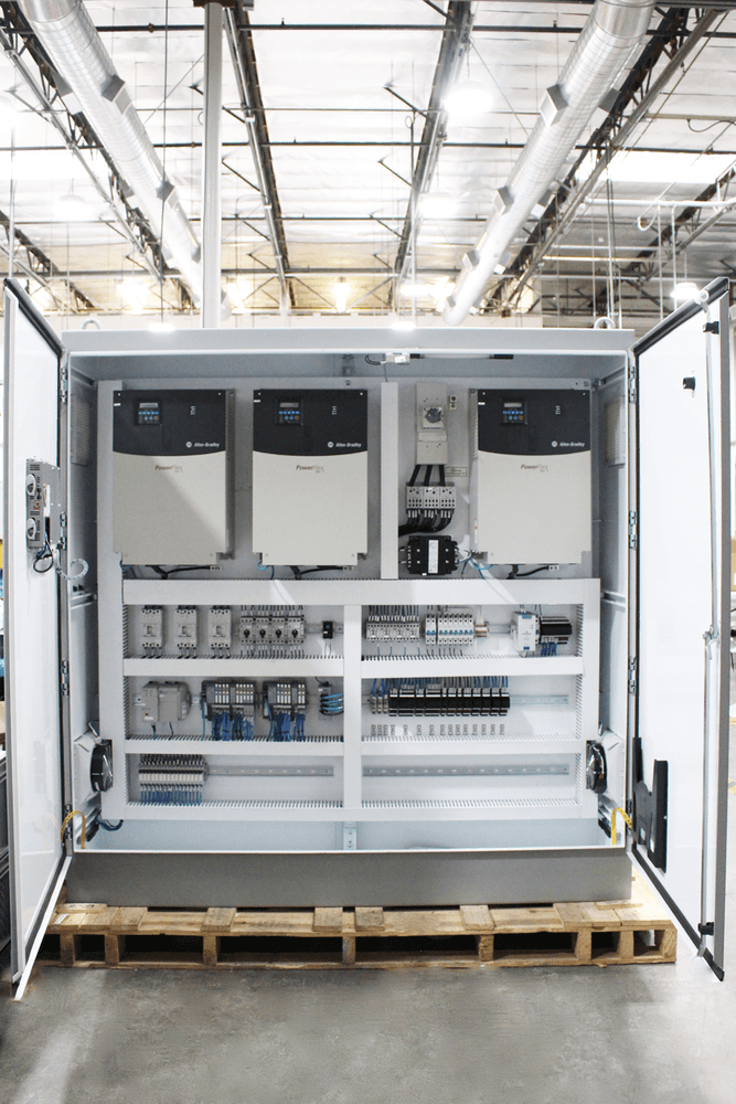 Industrial control panel with advanced PLC integration