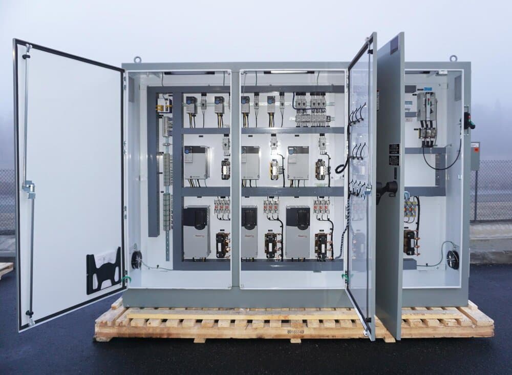 Industrial control panel with advanced automation components